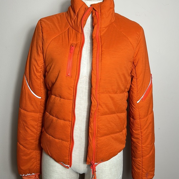 Free People Gathering Storm Run Puffer Ted Orange Puffer size small- NWT - Picture 6 of 17